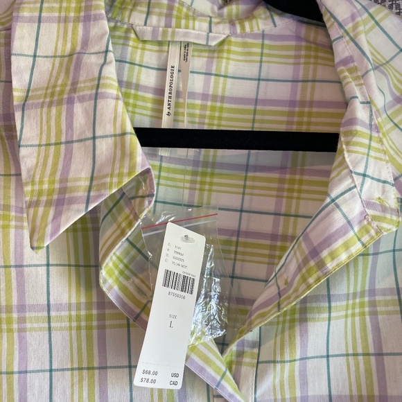 Anthropologie Short-Sleeve Pajama Top, Yellow Motif, Size Large - NWT - Picture 6 of 7